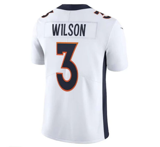 D.Broncos #3 Russell Wilson Team Vapor Limited Player Jersey - White Stitched American Football Jerseys