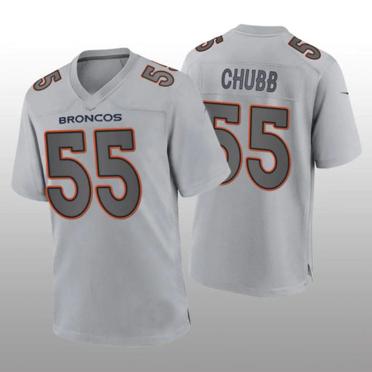 D.Broncos #55 Bradley Chubb Gray Atmosphere Game Player Jersey Stitched American Football Jerseys