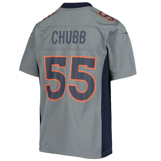 D.Broncos #55 Bradley Chubb Gray Inverted Team Player Game Jersey Stitched American Football Jerseys