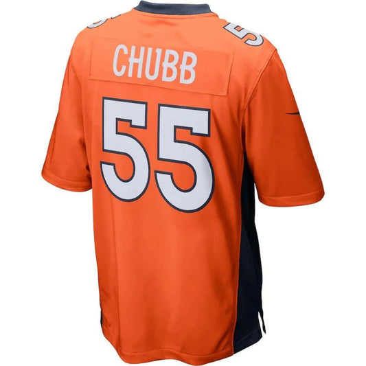 D.Broncos #55 Bradley Chubb Orange Game Player Jersey Stitched American Football Jerseys