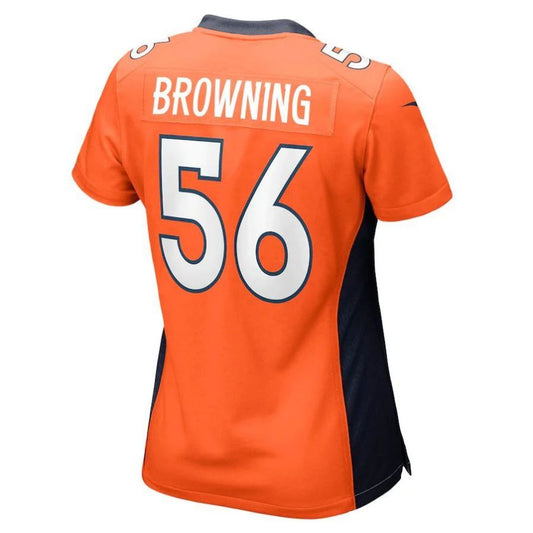 D.Broncos #56 Baron Browning Orange Game Player Jersey Stitched American Football Jerseys