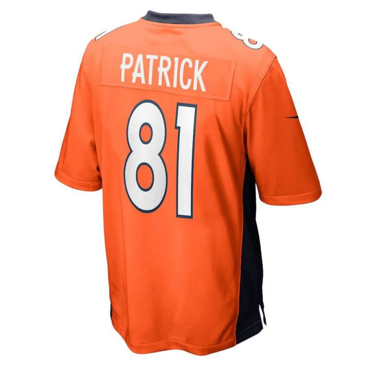 D.Broncos #81 Tim Patrick Orange Player Game Jersey Stitched American Football Jerseys