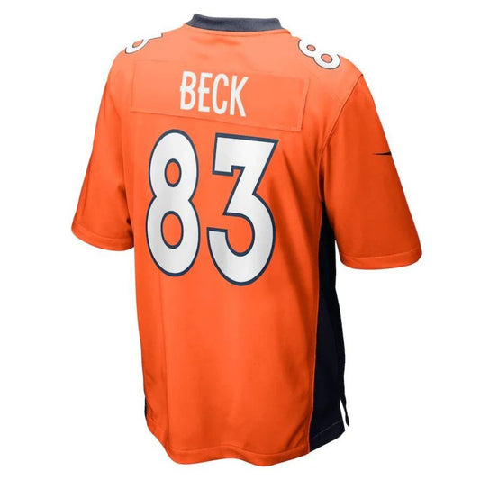 D.Broncos #83 Andrew Beck Orange Player Game Jersey Stitched American Football Jerseys
