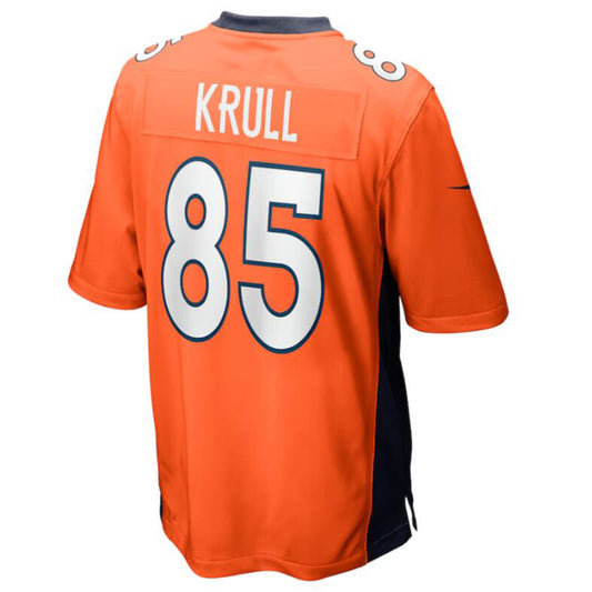 D.Broncos #85 Lucas Krull Orange Team Game Jersey American Stitched Football Jerseys