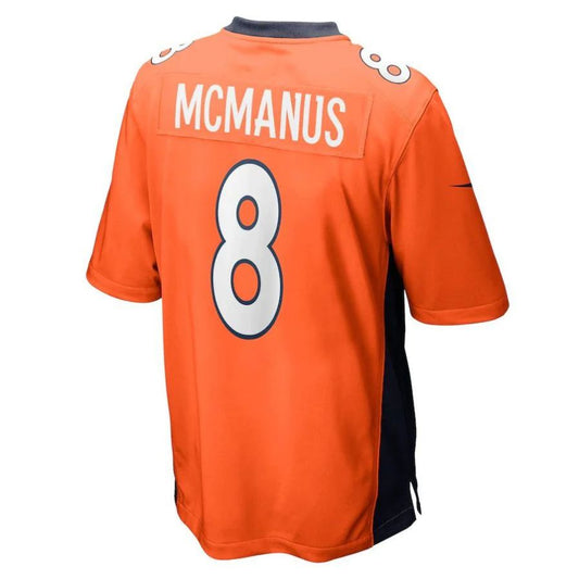 D.Broncos #8 Brandon McManus Orange Player Game Jersey Stitched American Football Jerseys
