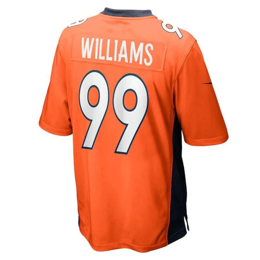 D.Broncos #99 DeShawn Williams Orange Game Player Jersey Stitched American Football Jerseys