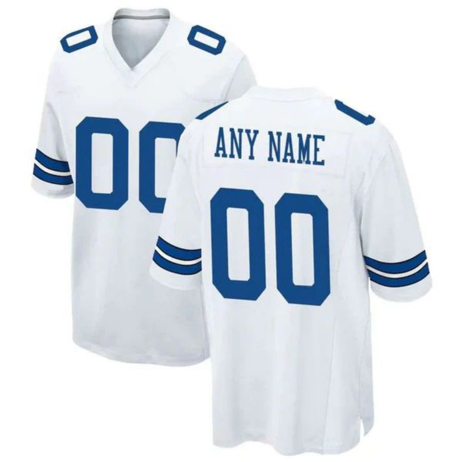 D.Cowboys White Custom Game Jersey Stitched Game Football Jerseys