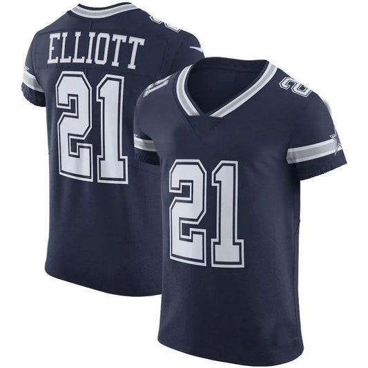 D.Cowboys #21 Ezekiel Elliott Navy Vapor Player Elite Jersey Stitched American Football Jerseys