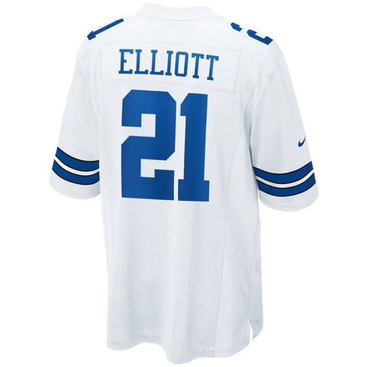 D.Cowboys #21 Ezekiel Elliott White Player Game Jersey Stitched American Football Jerseys