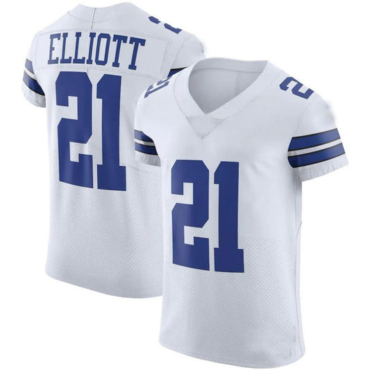 D.Cowboys #21 Ezekiel Elliott White Vapor Elite Player Jersey Stitched American Football Jerseys