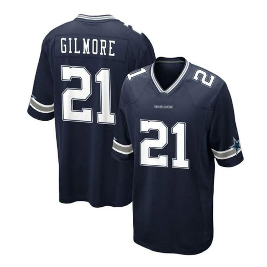 D.Cowboys #21 Stephon Gilmore Custom Game Player Jersey Navy Stitched American Football Jerseys
