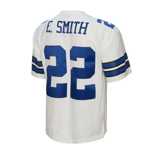 D.Cowboys #22 Emmitt Smith Mitchell & Ness White 1992 Legacy Replica Player Jersey Stitched American Football Jerseys