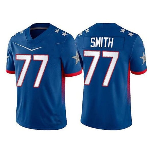 D.Cowboys #77 Tyron Smith 2022 Royal Pro Bowl Stitched Player Jersey American Football Jerseys