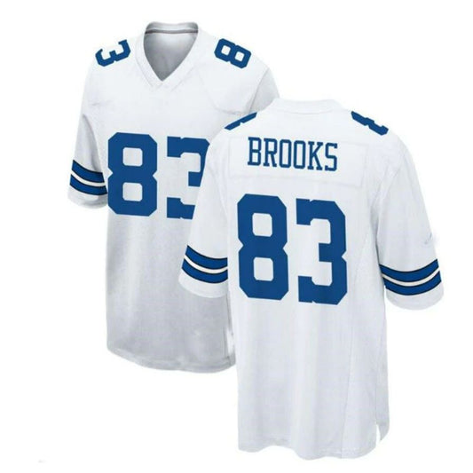 D.Cowboys #83 Jalen Brooks Game Player Jersey - White Stitched American Football Jerseys