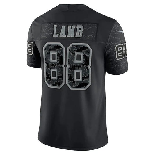 D.Cowboys #88 CeeDee Lamb Black RFLCTV Limited Player Jersey Stitched American Football Jerseys