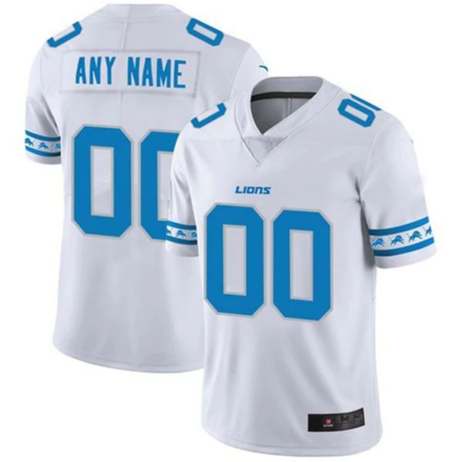 D.Lions Custom White Team Logo Vapor Limited Jersey Football Jerseys