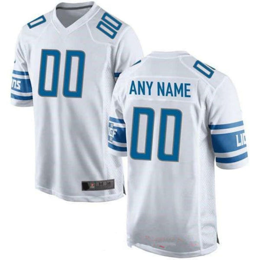 D.Lions White Custom Game Jersey Stitched Football Jerseys