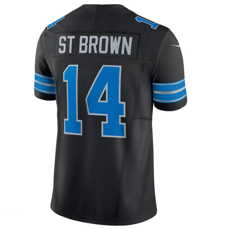 D.Lions #14 Amon-Ra St. Brown Black 2nd Alternate Vapor F.U.S.E. Limited Jersey Player Game Jersey