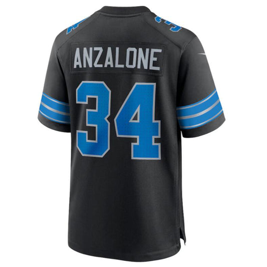 D.Lions #34 Alex Anzalone Black 2nd Alternate Game Jersey American Stitched Football Jerseys