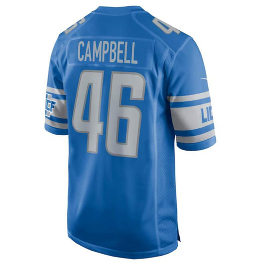 D.Lions #46 Jack Campbell 2023 Draft First Round Pick Game Player Jersey - Blue Stitched American Football Jerseys