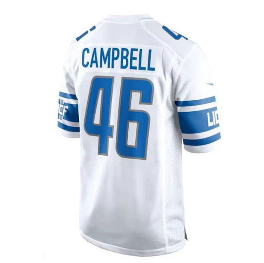 D.Lions #46 Jack Campbell White Away Game Player Jersey Stitched American Football Jerseys