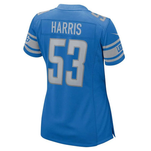 D.Lions #53 Charles Harris Blue Game Player Jersey Stitched American Football Jerseys