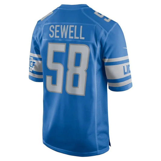 D.Lions #58 Penei Sewell Blue Game Player Jersey Stitched American Football Jerseys