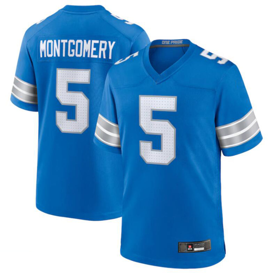 D.Lions #5 David Montgomery Blue 2nd Alternate Game Jersey Football Player Jersey