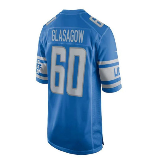 D.Lions #60 Graham Glasgow Game Player Jersey - Blue Stitched American Football Jerseys