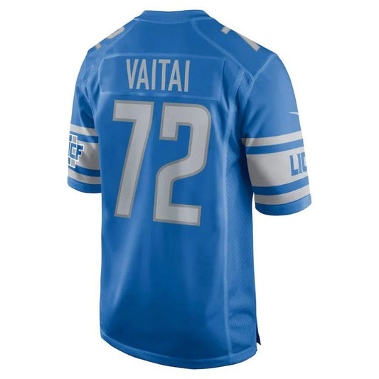 D.Lions #72 Halapoulivaati Vaitai Blue Game Player Jersey Stitched American Football Jerseys
