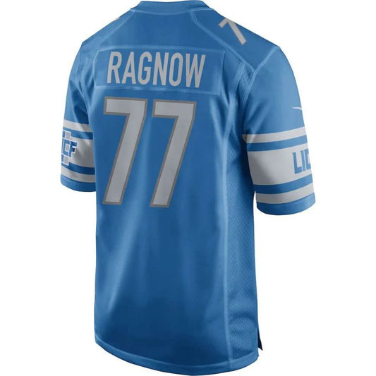 D.Lions #77 Frank Ragnow Blue Game Player Jersey Stitched American Football Jerseys