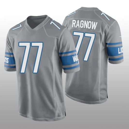 D.Lions #77 Frank Ragnow Gray Player Game Jersey Stitched American Football Jerseys