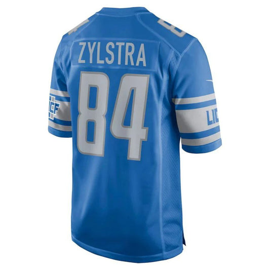 D.Lions #84 Shane Zylstra Blue Game Player Jersey Stitched American Football Jerseys