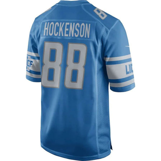 D.Lions #88 T.J. Hockenson Blue Player Game Jersey Stitched American Football Jerseys