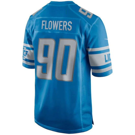 D.Lions #90 Trey Flowers Blue Game Player Jersey Stitched American Football Jerseys