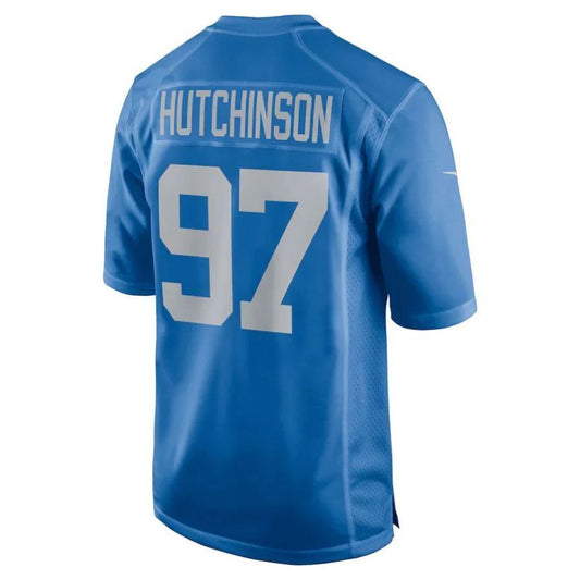 D.Lions #97 Aidan Hutchinson Blue 2022 Draft First Round Pick Alternate Game Player Jersey Stitched American Football Jerseys