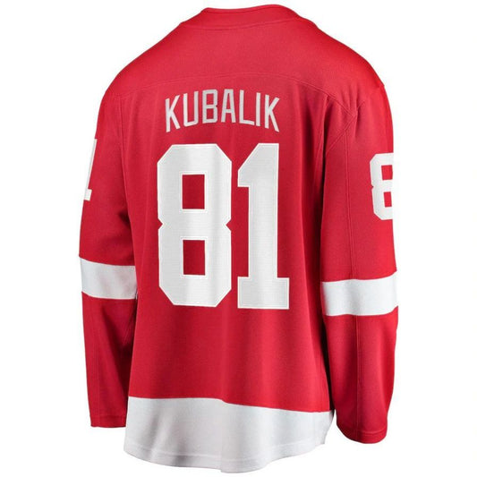 D.Red Wings #81 Dominik Kubalik Fanatics Branded Home Breakaway Player Jersey Red Stitched American Hockey Jerseys