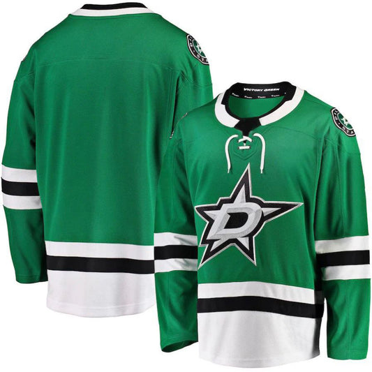 Custom D.Stars Fanatics Branded Breakaway Home Jersey Green Stitched American Hockey Jerseys