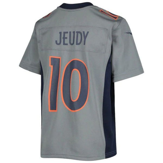 D.Broncos #10 Jerry Jeudy Stitched Player Gray Inverted Team Game Football Jerseys