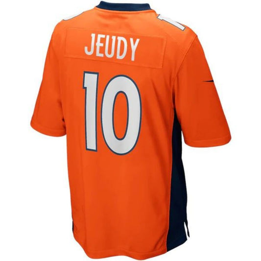 D.Broncos #10 Jerry Jeudy Orange Stitched Player Game Football Jerseys