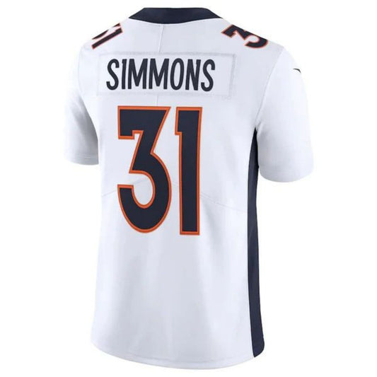 D.Broncos #31 Justin Simmons White Stitched Vapor Limited Football Jerseys