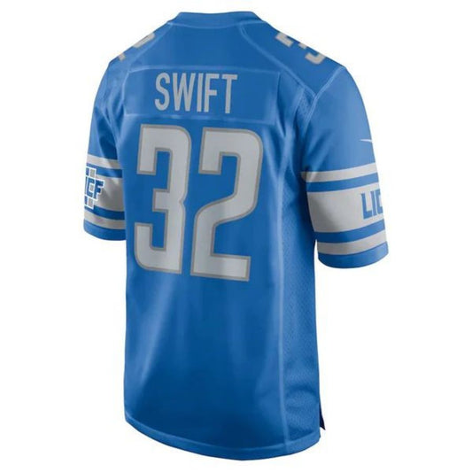 D.Lions #32 D'Andre Swift Blue Stitched Player Team Game Football Jerseys