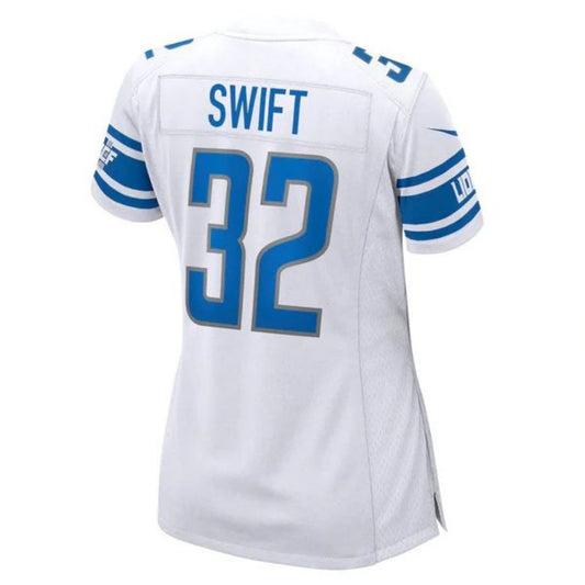 D.Lions #32 D'Andre Swift White Stitched Player Game Football Jerseys
