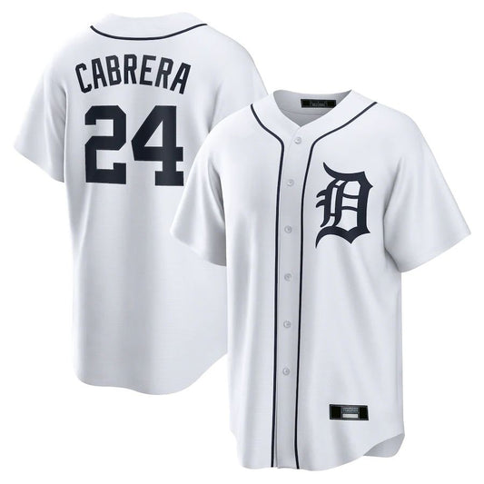 Detroit Tigers Miguel Cabrera White Home Replica Player Name Baseball Jerseys