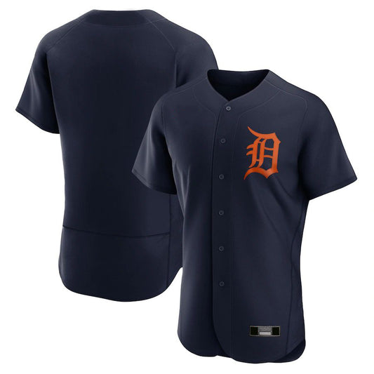 Custom Detroit Tigers Navy Alternate Authentic Logo Team Baseball Jerseys