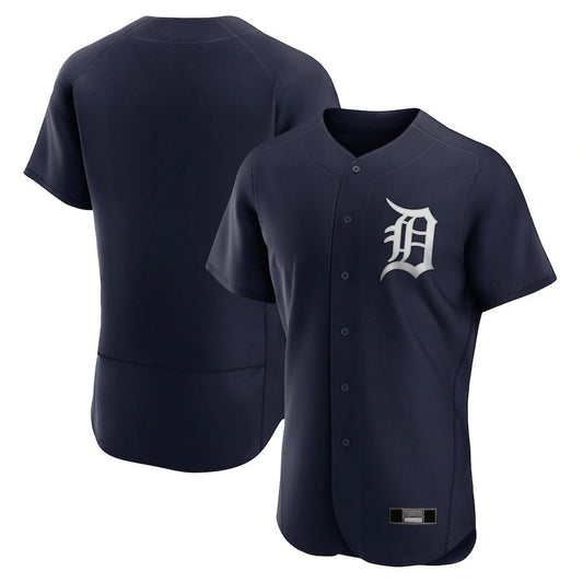 Custom Detroit Tigers Navy Alternate Logo Authentic Team Game Jersey