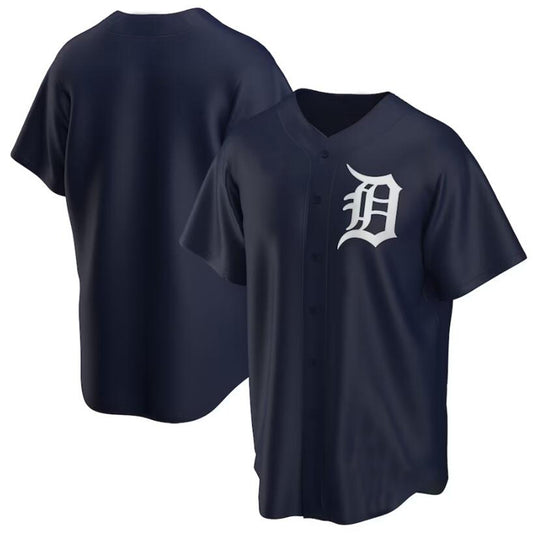 Custom Detroit Tigers Navy Alternate Replica Team Baseball Jerseys