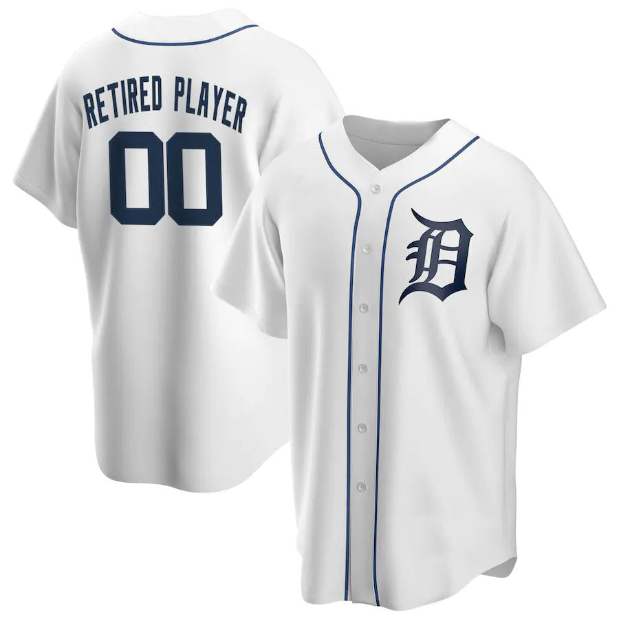 Custom Detroit Tigers White Retired Roster Replica Jersey Baseball Jerseys