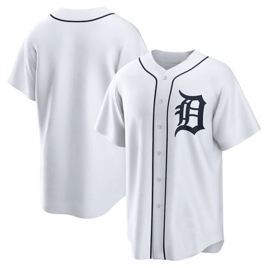 Custom Detroit Tigers White Home Replica Team Jersey Baseball Jerseys