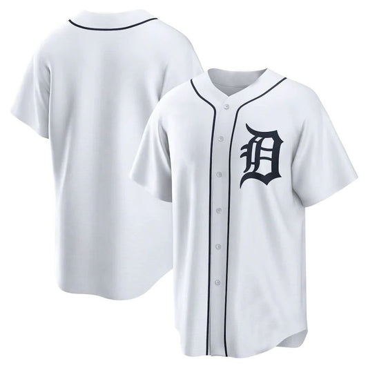 Custom Detroit Tigers White Home Replica Team Jersey Baseball Jerseys